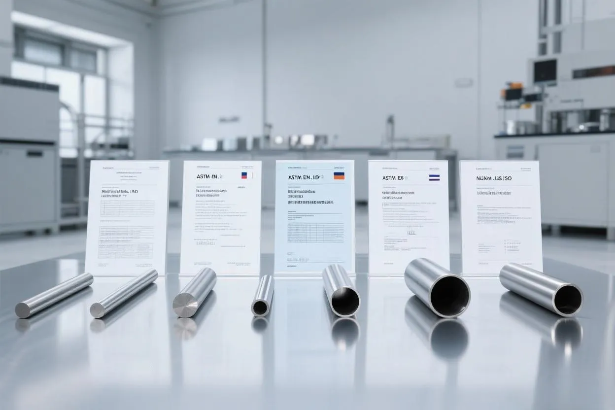 Diferentes normas internacionales para aceros aleados al níquel.